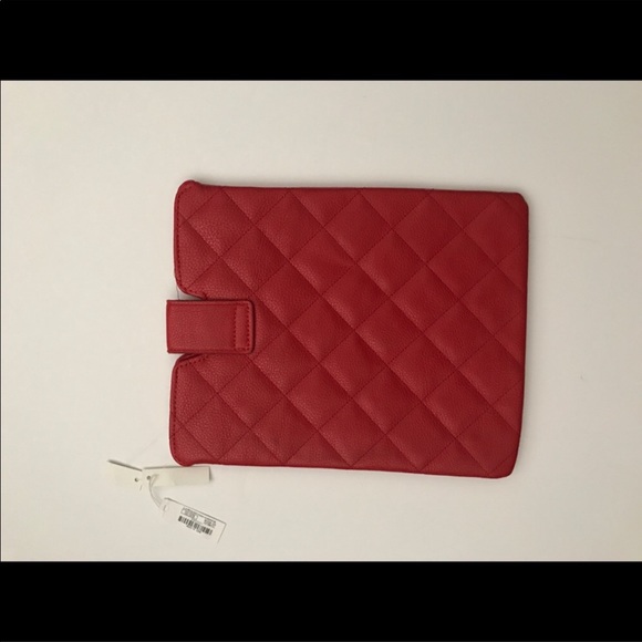 IPad Quilted Red Case / Sleeve With Crystals By Charming Charlie New With Tag - Picture 4 of 6